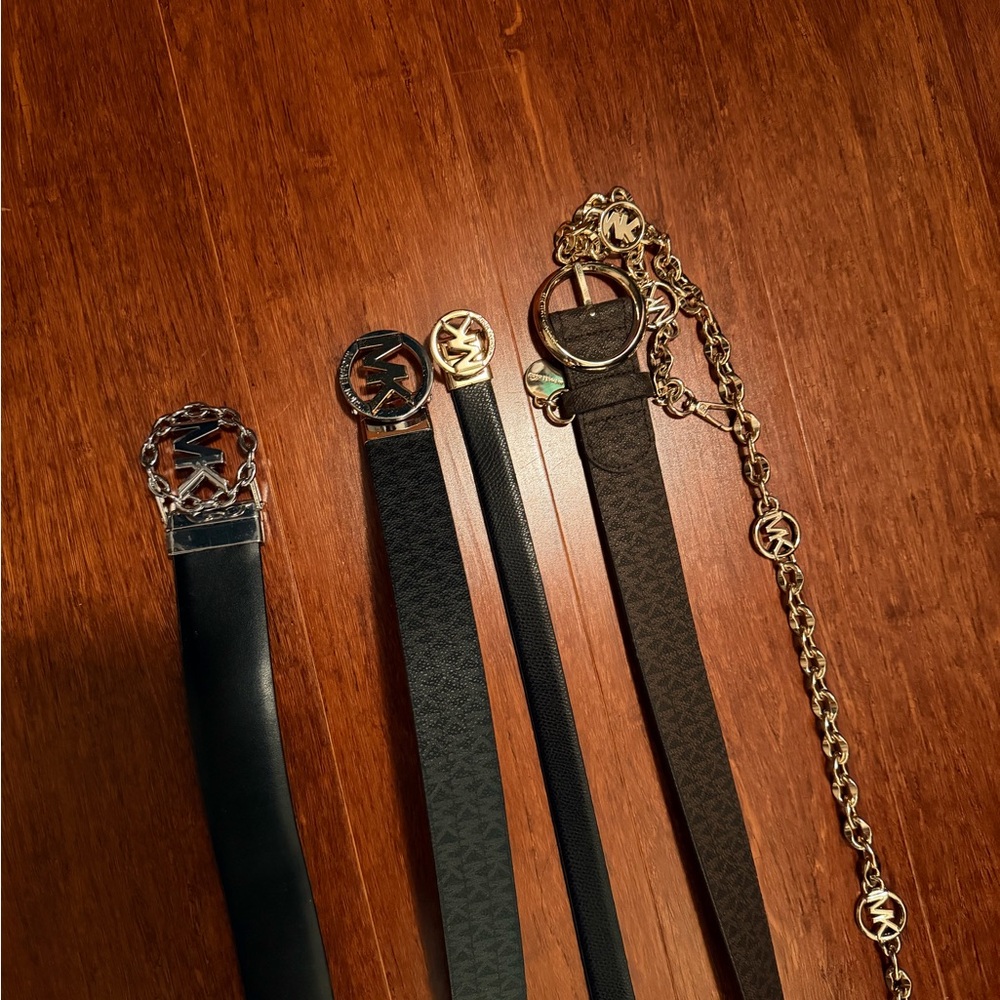 Michael Kors Black and Gold Belt Collection